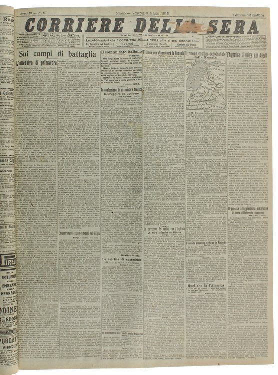 CORRIERE DELLA SERA - Marzo 1918. (31 numeri)