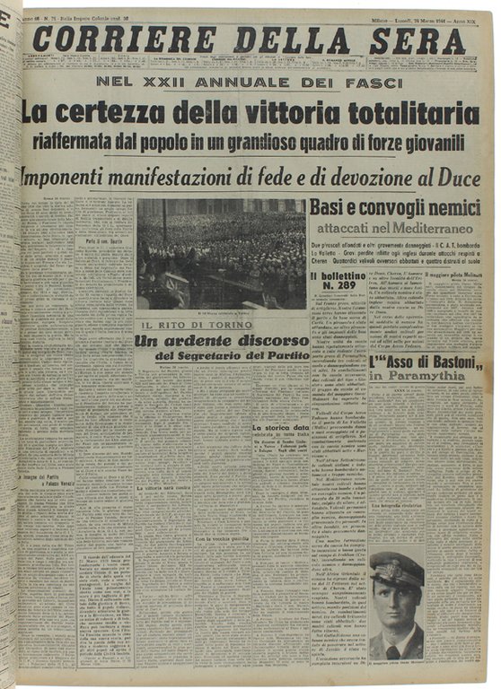 CORRIERE DELLA SERA. Dal 12 febbraio al 31 marzo 1941.
