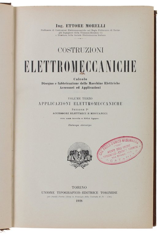 COSTRUZIONI ELETTROMECCANICHE - calcolo, disegno e fabbricazione delle macchine elettriche, …