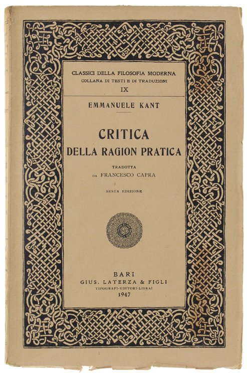 CRITICA DELLA RAGION PRATICA.