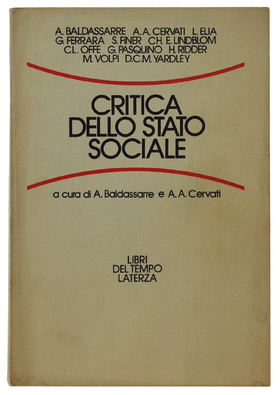 CRITICA DELLO STATO SOCIALE.
