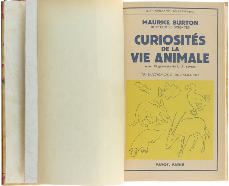 CURIOSITES DE LA VIE ANIMALE. Avec 38 gravures de L.F.Savage.