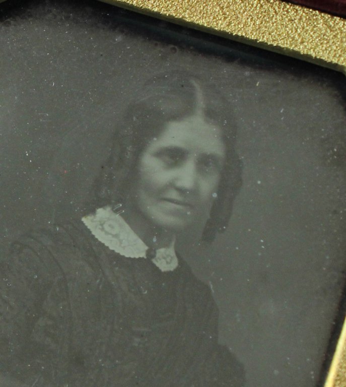 Dagherrotipo Daguerrotype ritratto di SARAH STEVENSON LEMMON (1800-1887)