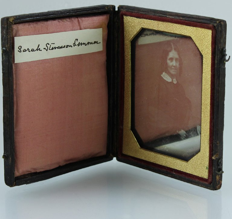 Dagherrotipo Daguerrotype ritratto di SARAH STEVENSON LEMMON (1800-1887)