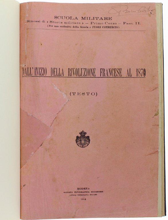 DALL'INIZIO DELLA RIVOLUZIONE FRANCESE AL 1870 (Testo)