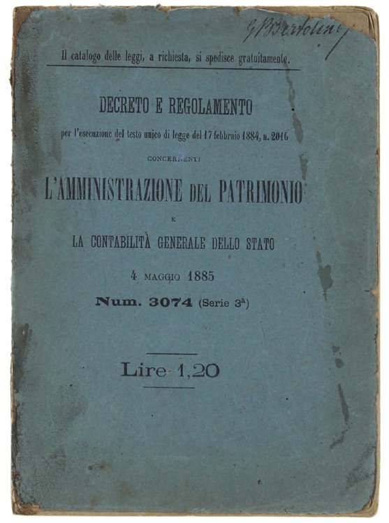 DECRETO E REGOLAMENTO PER L'ESECUZIONE DEL TESTO UNICO DI LEGGE …