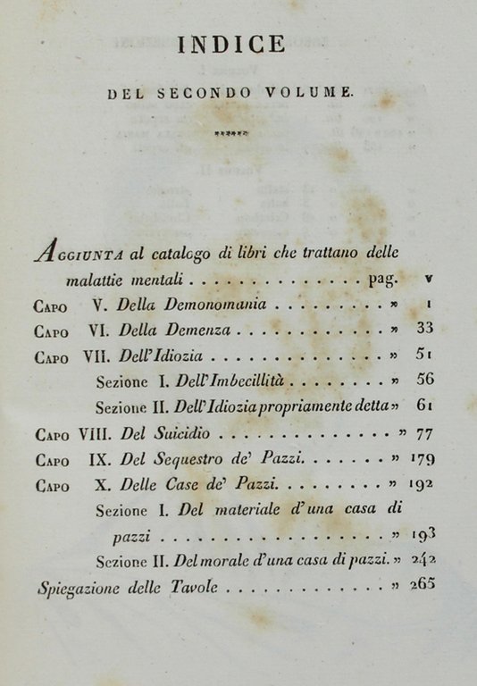 DELLA ALIENAZIONE MENTALE O DELLA PAZZIA IN GENERE E IN …