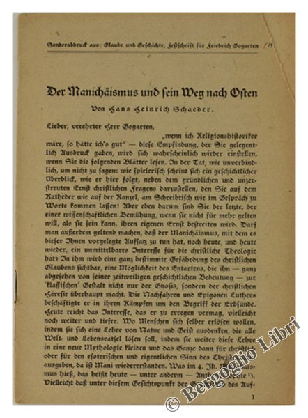 DER MANICHÄISMUS UND SEIN WEG NACH OSTEN.