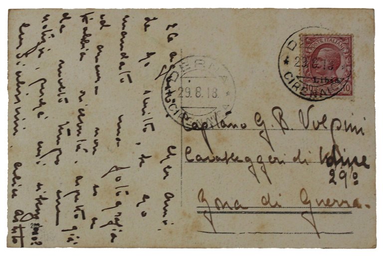 DERNA Campo Agricolo Sperimentale e militare CARTOLINA COLOIALE del 1918