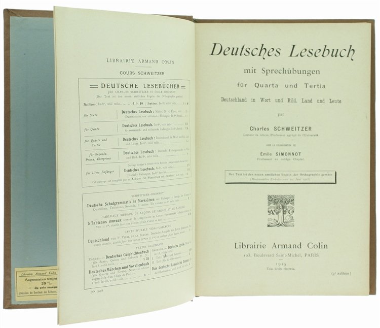 DEUTSCHES LESEBUCH MIT SPRECHÜBUNGEN FÜR QUARTA UND TERTIA. Deutschland in …