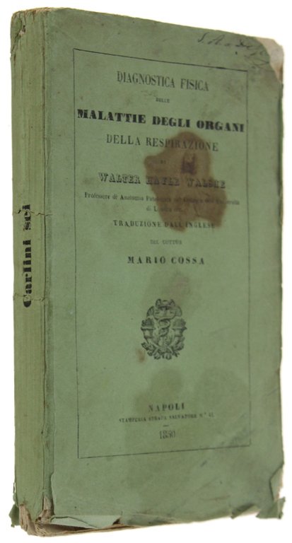 DIAGNOSTICA FISICA DELLE MALATTIE DEGLI ORGANI DELLA RESPIRAZIONE.