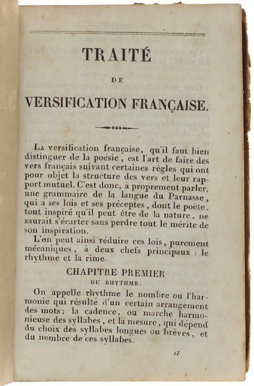 DICTIONNAIRE PORTATIF DES RIMES precédé d'un traité de versification française.