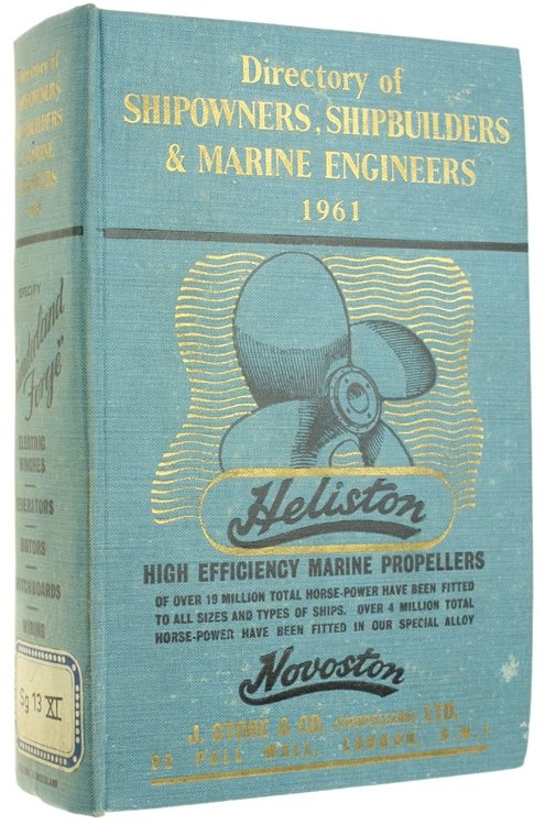 DIRECTORY OF SHIPOWNERS, SHIPBUILDERS AND MARINE ENGINEERS - 1961.
