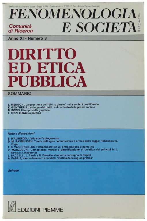 DIRITTO ED ETICA PUBBLICA.