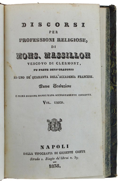 DISCORSI PER PROFESSIONI RELIGIOSE.