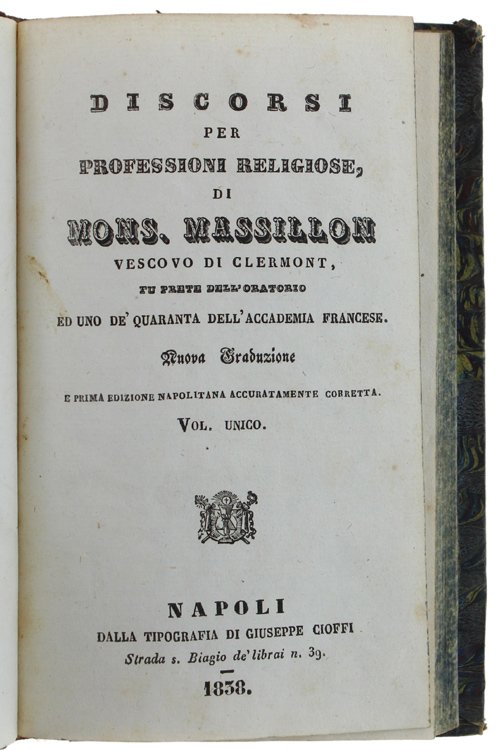 DISCORSI PER PROFESSIONI RELIGIOSE.
