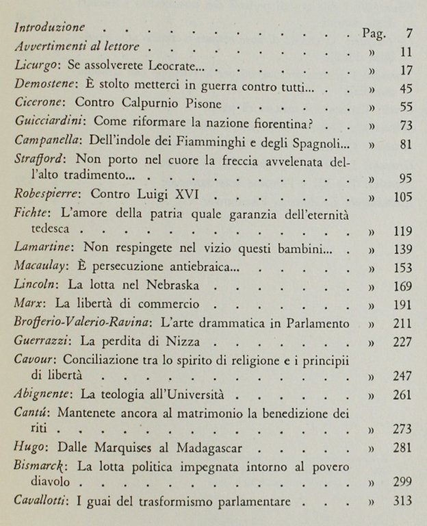 DISCORSI POLITICI CELEBRI da Licurgo ad Eisenhower.