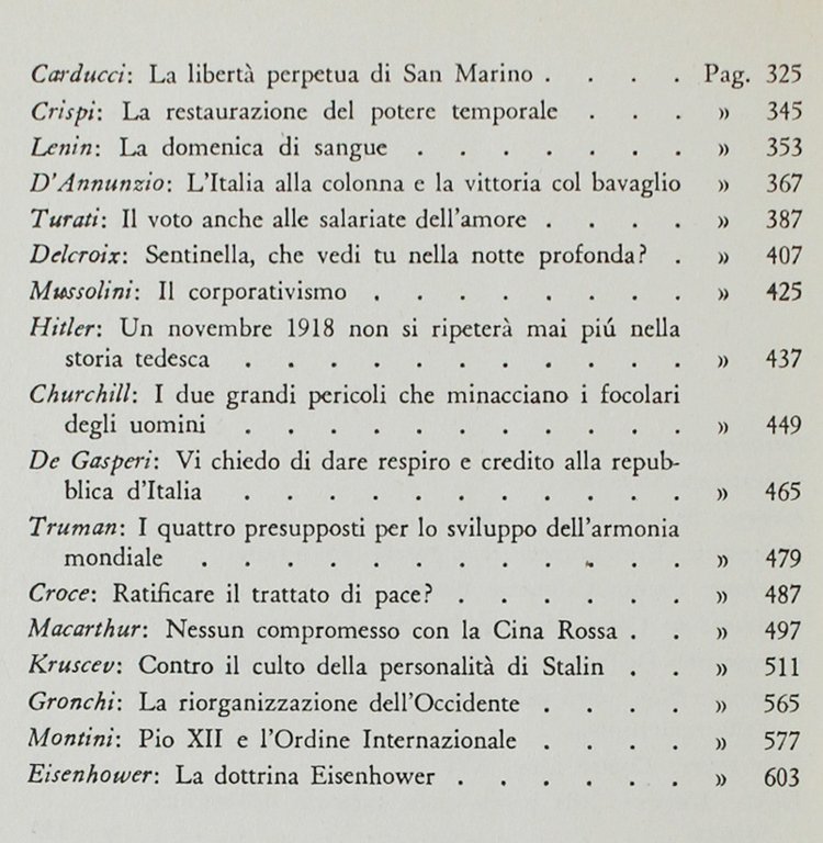 DISCORSI POLITICI CELEBRI da Licurgo ad Eisenhower.