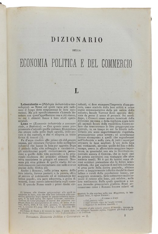 DIZIONARIO UNIVERSALE DI ECONOMIA POLITICA E COMMERCIO. Terza edizione notevolmente …