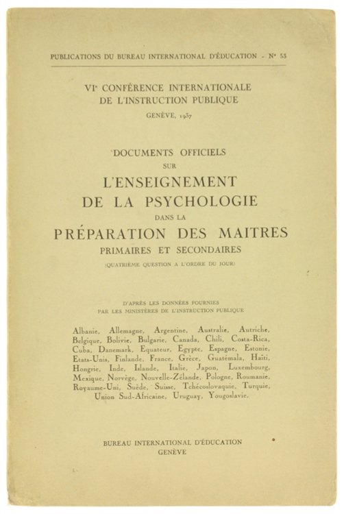 DOCUMENTS OFFICIELS SUR L'ENSEIGNEMENT DE LA PSYCHOLOGIE DANS LA PREPARATION …