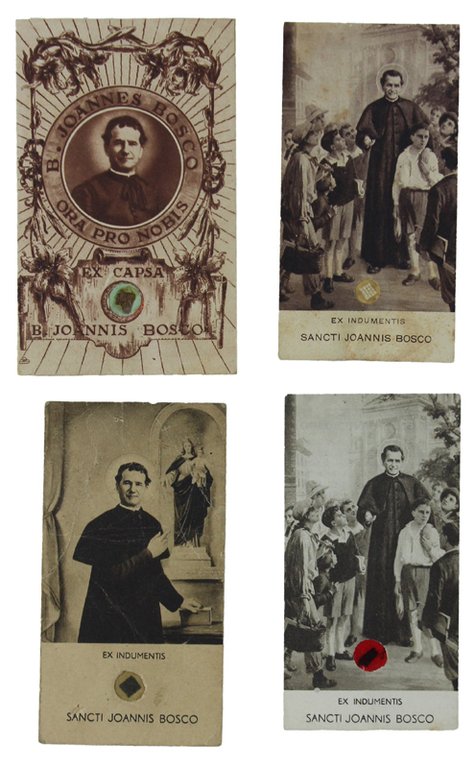 DON BOSCO: collezione di 28 SANTINI ANTICHI (4 con reliquia)