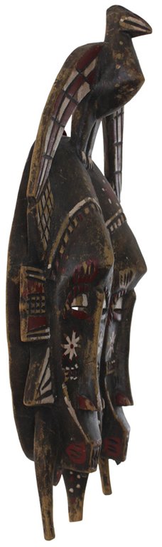 DOUBLE FACED SENUFO TRIBAL MASK FOR LIFE CELEBRATION
