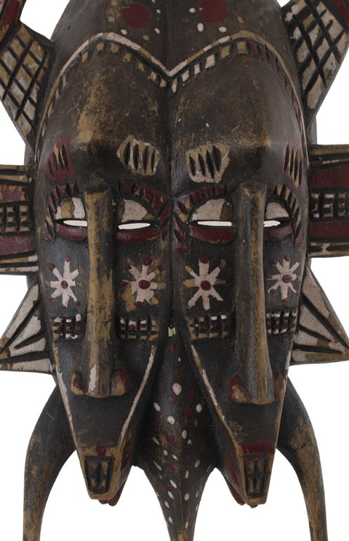 DOUBLE FACED SENUFO TRIBAL MASK FOR LIFE CELEBRATION