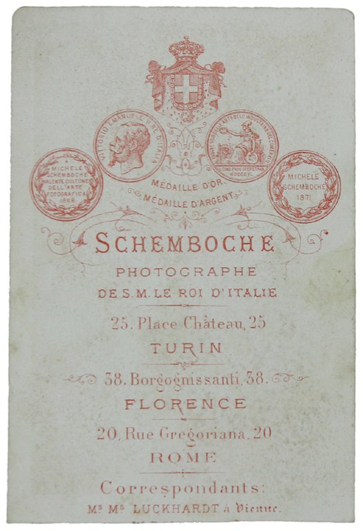 DUE BiMBI Foto vintage (1870 ca.) Schemboche photographe - Torino …