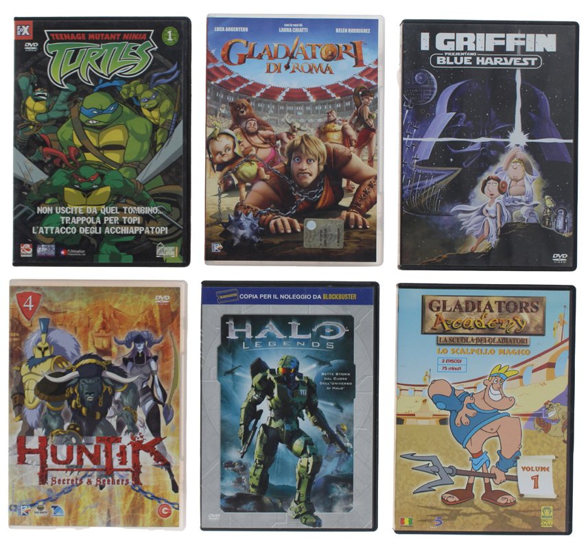 DVD PER RAGAZZI: LOTTO DI 6 FILM con audio italiano.