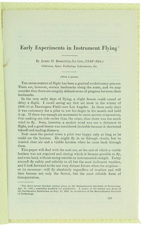 EARLY EXPERIMENTS IN INSTRUMENT FLYING.