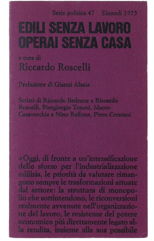 EDILI SENZA LAVORO - OPERAI SENZA CASA.