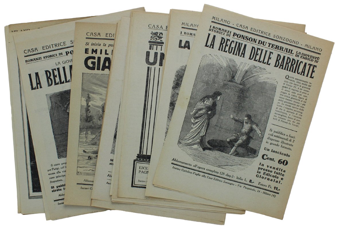 EDIZIONI SONZOGNO: raccolta di 33 volantini pubblicitari primo '900