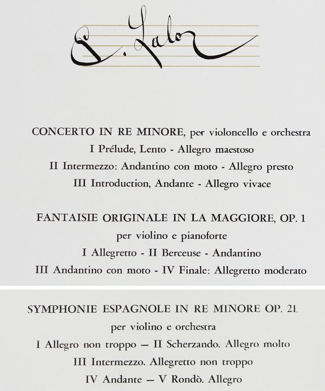 EDOUARD LALO - 2 dischi NUOVI nei fascicoli NUOVI: (Fabbri …
