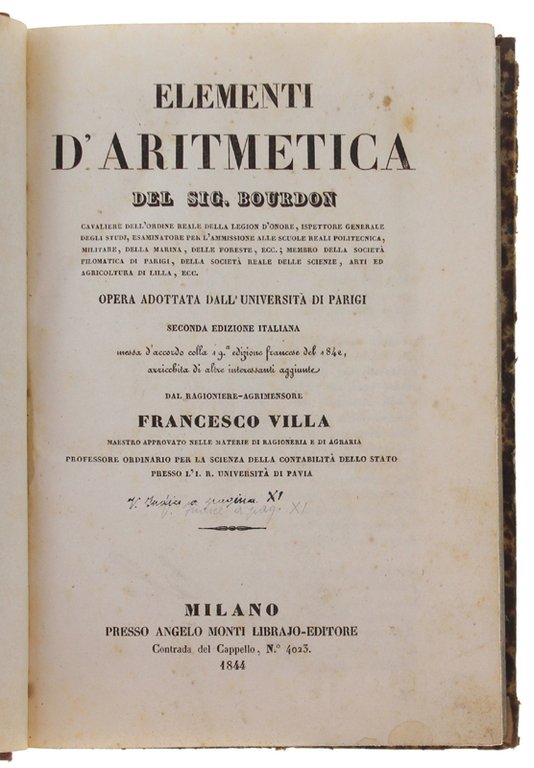 ELEMENTI D'ARITMETICA.