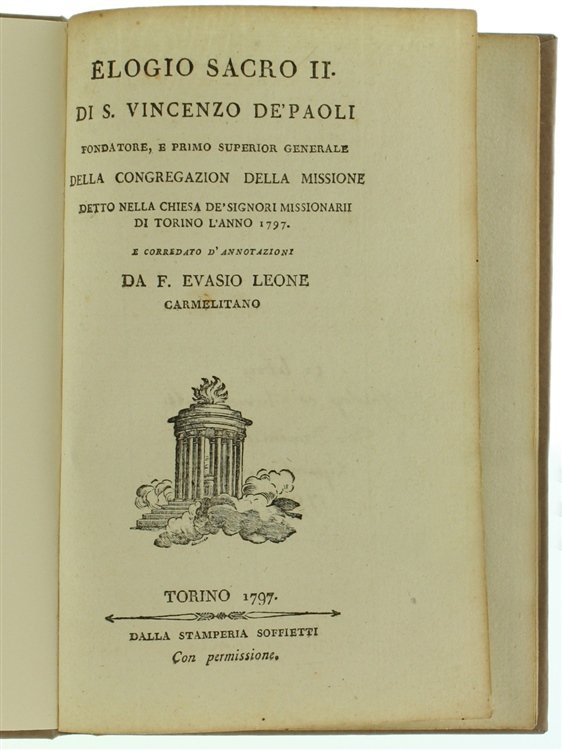 ELOGIO SACRO II. DI S. VINCENZO DE' PAOLI fondatore, e …
