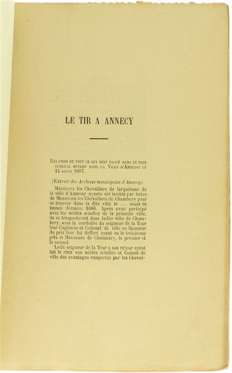 EPHEMERIDES ANNECIENNES & SAVOYARDES par un membre de la Société …