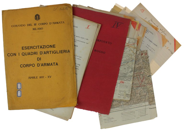 ESERCITAZIONE CON I QUADRI D'ARTIGLIERIA DI CORPO D'ARMATA - APRILE 1937-XV (zona: Bergamo)