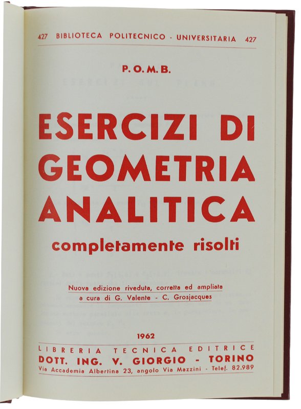 ESERCIZI DI GEOMETRIA ANALITICA completamente risolti.