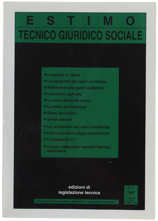 ESTIMO TECNICO GIURIDICO SOCIALE.