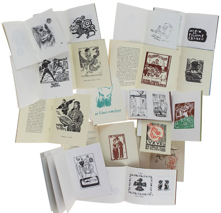 EX-LIBRIS D'ARTISTA dedicati a Mario Defilippis. Collezione di 46 libretti.