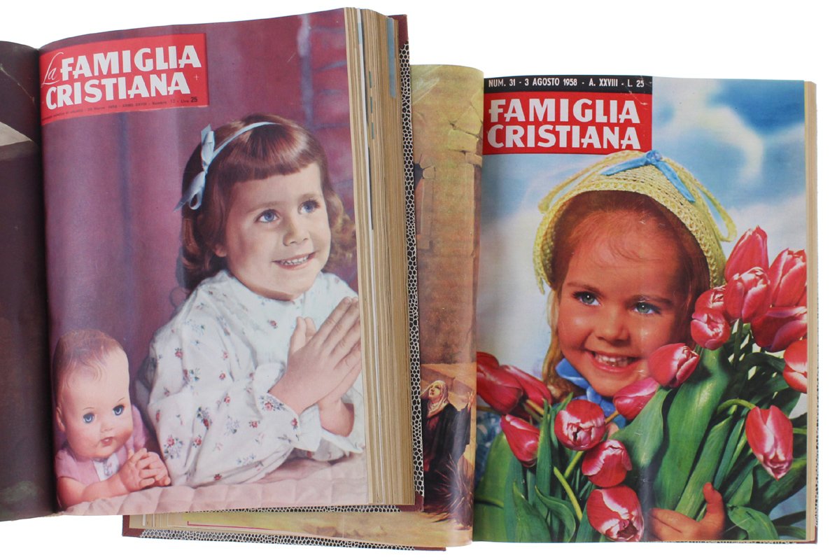 FAMIGLIA CRISTIANA : annata 1958 completa rilegata in 2 volumi