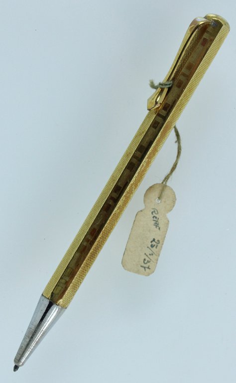 FENDOGRAPH penna portamina vintage (1937), laminata oro. Nuova, con prezzo