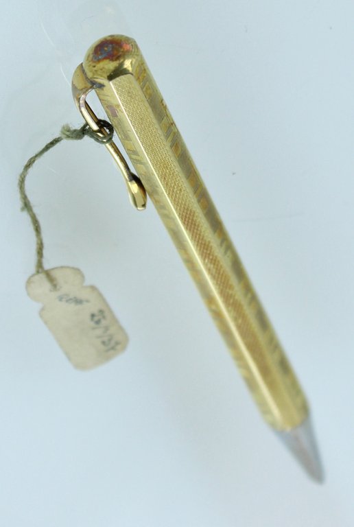 FENDOGRAPH penna portamina vintage (1937), laminata oro. Nuova, con prezzo