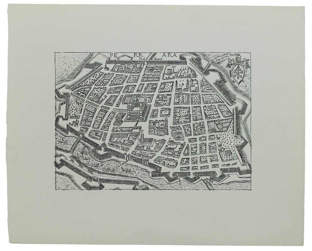 FERRARA: ANTICA MAPPA / VEDUTA - Ristampa anastatica (1970 ca.) | Immagine principale