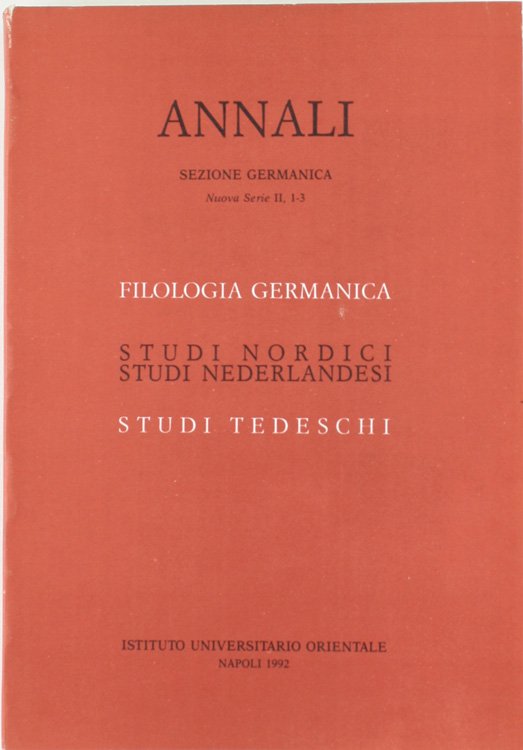 FILOLOGIA GERMANICA - STUDI NORDICI, STUDI NEDERLANDESI - STUDI TEDESCHI. …