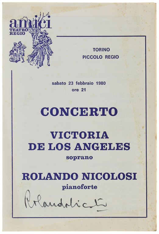 FIRMA AUTOGRAFA su Programma del Concerto, Torimo, Piccolo Regio 23 …