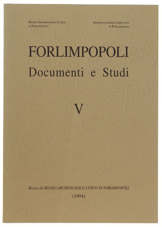 FORLIMPOPOLI. Documenti e Studi V.