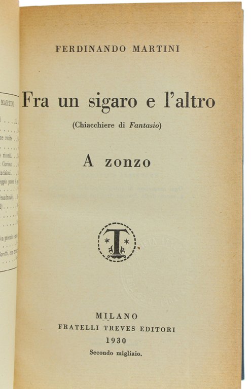 FRA UN SIGARO E L'ALTRO (Chiacchiere di Fantasio). A ZONZO