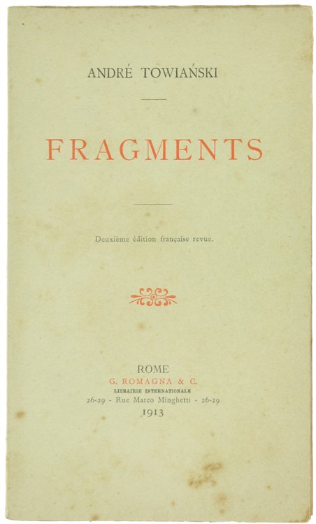 FRAGMENTS. Deuxième édition française revue.