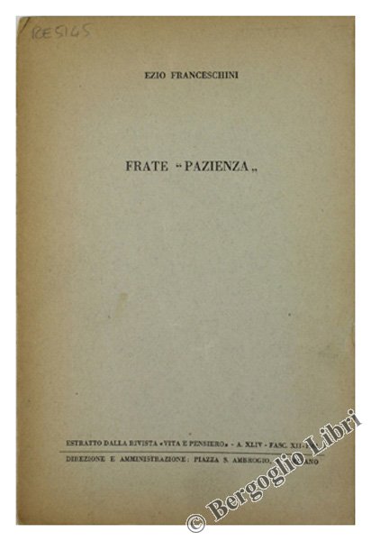 FRATE "PAZIENZA".